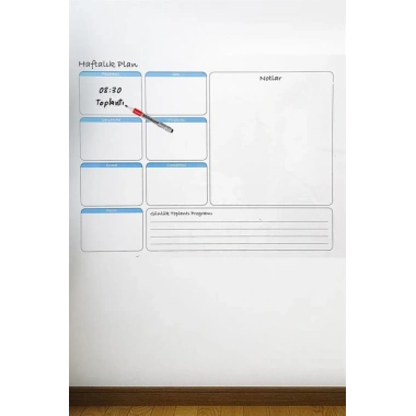 Haftalık Planlayıcı Manyetik Duvar Stickerı Takvim 70 cm x 56 cm (5468)