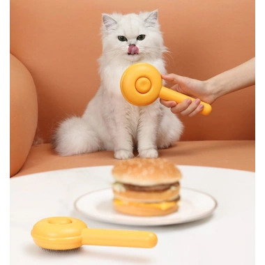 Hamburger Şekilli Otomatik Temizlenen Evcil Hayvan Fırçası (5468)