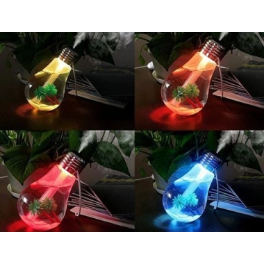 Hava Nemlendirici Ampul Görünümlü Hazneli Buhar Makinesi 400 ml. (5468)