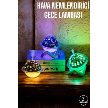 Hava Nemlendirici Masa ve Gece Lambası USB Projeksiyon Aromaterapi