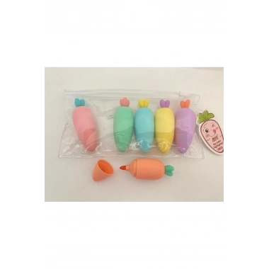 Havuç Tasarımlı Fosforlu Kalem Seti