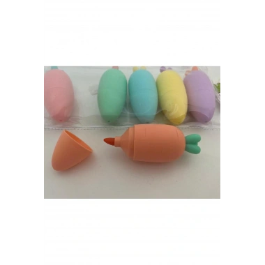 Havuç Tasarımlı Fosforlu Kalem Seti