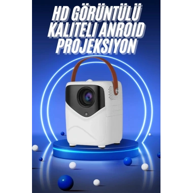 HD Ayaklı Portatif Projeksiyon Cihazı Bluetooth Wifi Akıllı Android İşlemcili