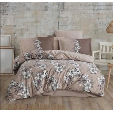 Hobby Çift Kişilik Ranforce Nevresim Takımı Elvira Kahve