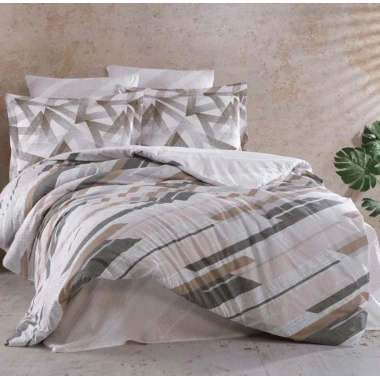 Hobby Çift Kişilik Ranforce Nevresim Takımı Stark Kahve