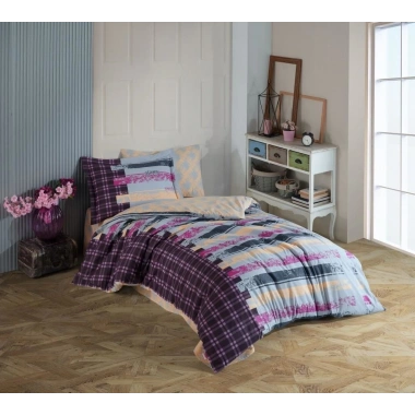 Hobby Tek Kişilik Poplin Nevresim Takımı Vivaldi Gri