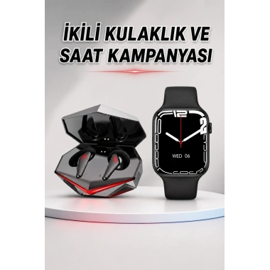 İkili Set Dev Kampanya Ucuz Kulaklık Ucuz Akıllı Saat Gürültü Önleyici Uzun Pil Ömrü