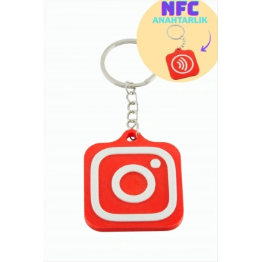 InstagramLogolu 3D Baskılı NFC Anahtarlık