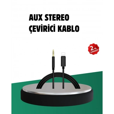 iPhone Uyumlu Lightning – 3.5mm Aux Adaptör Kablo Stereo Ses Aktarım