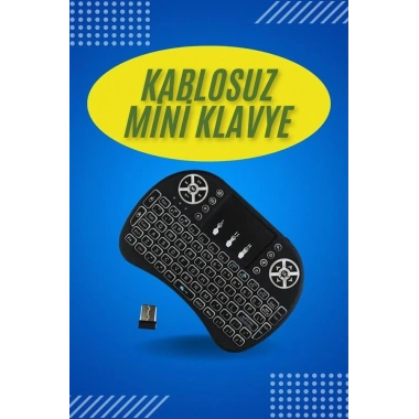 Işıklı Kablosuz Mini Klavye ve Dokunmatik Mouse Seti Türkçe Kablosuz