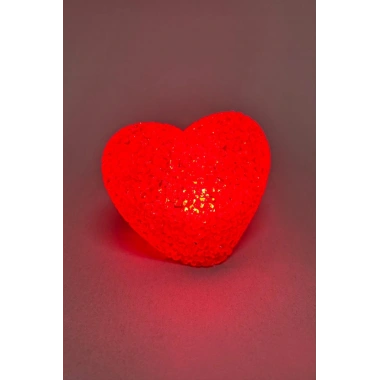Işıklı Kırmızı Kalp Led Lamba 9 cm