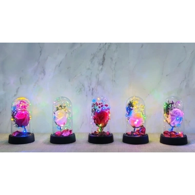 Işıklı Müzikli Romantik Büyük Gül