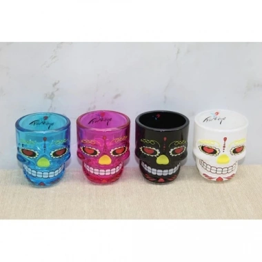 İstanbul Temalı Cam Kurukafa Shot Bardak Renkli Model 2