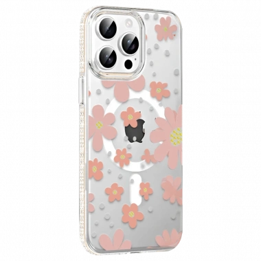 Joko Apple iPhone 14 Pro Max Floral Magsafe Kapak - Pembe