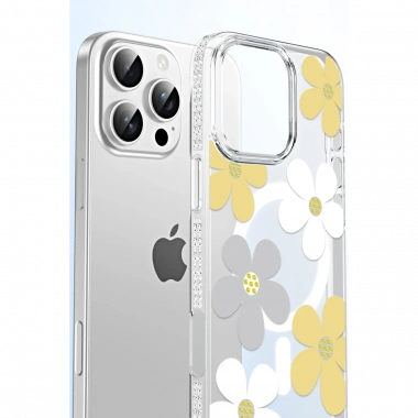 Joko Apple iPhone 14 Pro Max Floral Magsafe Kapak - Turuncu