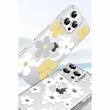 Joko Apple iPhone 15 Pro Floral Magsafe Kapak - Sarı