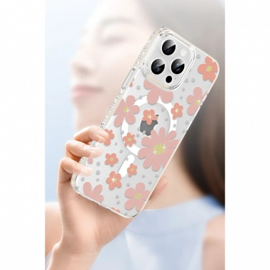 Joko Apple iPhone 15 Pro Max Floral Magsafe Kapak - Sarı