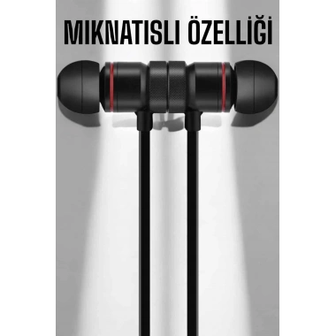 Kablolu Mıknatıslı Sport Kulaklık Bluetooth Bağlantılı