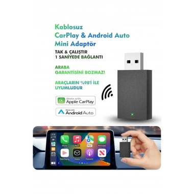 Kablosuz Android Auto/Car Play USB Dongle Cihazı