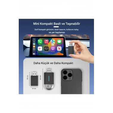 Kablosuz Android Auto/Car Play USB Dongle Cihazı