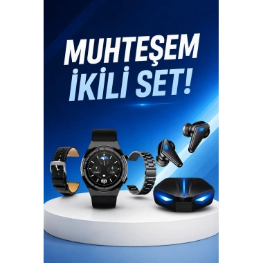 Kablosuz Bluetooth Bağlantılı Kulaklık ve Dokunmatik Ekran Akıllı Saat Arama Cevaplama