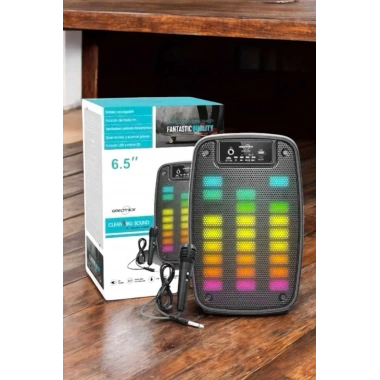 Kablosuz Bluetooth Hoparlör Taşınabilir 6.5 inç LED Işık Kareoke