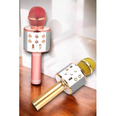 Kablosuz Bluetooth Karaoke Mikrofon USB ve AUX Girişli, Yüksek Ses Kalitesi