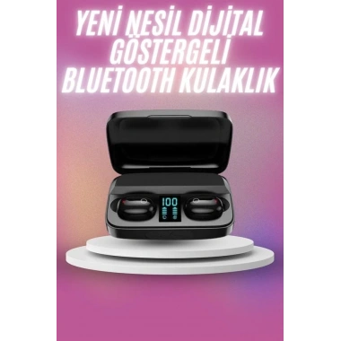 Kablosuz Bluetooth Kulaklık Android ve İOS Uyumlu Led Göstergeli Powerbankli