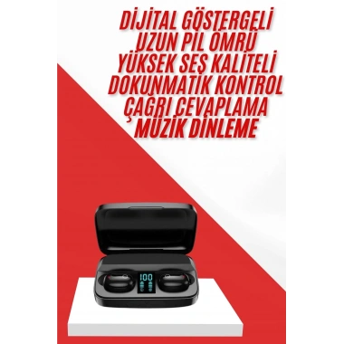 Kablosuz Bluetooth Kulaklık Android ve İOS Uyumlu Led Göstergeli Powerbankli