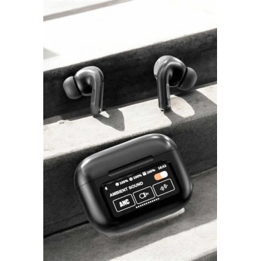 Kablosuz Bluetooth Kulaklık Ekranlı Uzun Şarj Süreli ANC Destekli