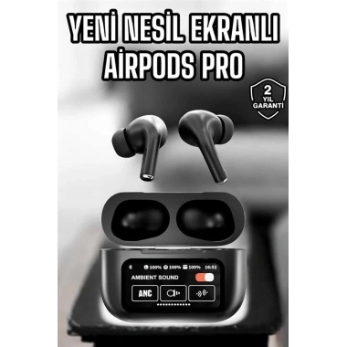 Kablosuz Bluetooth Kulaklık Ekranlı Uzun Şarj Süreli ANC Destekli
