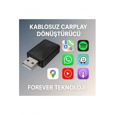 Kablosuz CarPlay & Android Auto Adaptörü - Apple ve Android Cihazlar İçin Evrensel Wireless Carplay Çevirici