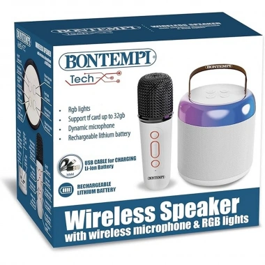 Kablosuz Mikrofonlu ve Işıklı Hoparlör