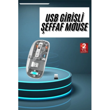 Kablosuz Mouse Fare Şarjlı Bluetooth Wireless Çift Modlu Sessiz