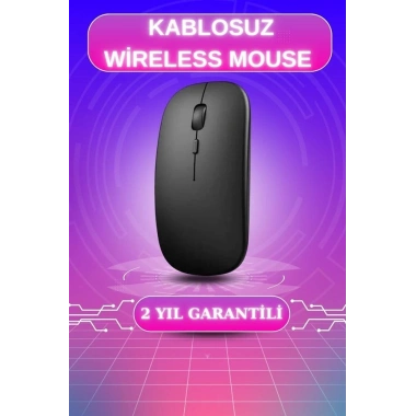 Kablosuz Mouse Fare Şarjlı Bluetooth Wireless Çift Modlu Sessiz