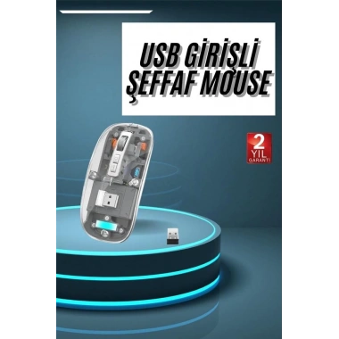 Kablosuz Mouse Fare Şarjlı Bluetooth Wireless Çift Modlu Sessiz