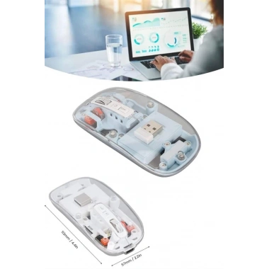 Kablosuz Mouse Fare Şarjlı Bluetooth Wireless Çift Modlu Sessiz