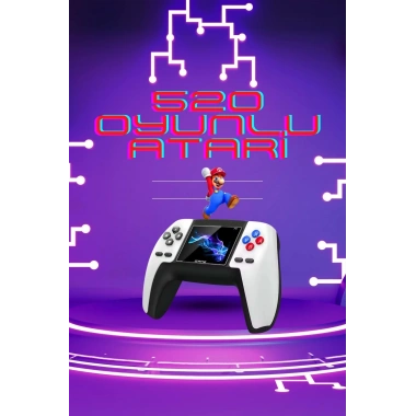 Kablosuz Oyun Konsolu Atari Game Stick Retro Konsol 520 Oyunlu