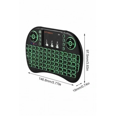 Kablosuz Türkçe Q Klavye RGB Işıklı Televizyon Ps3 Dokunmatik Mouse