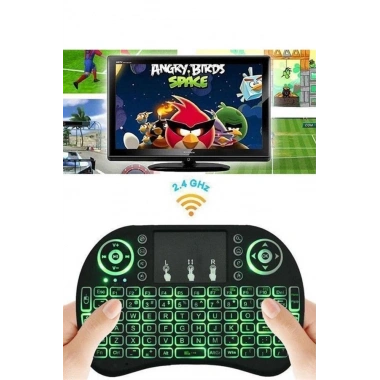 Kablosuz Türkçe Q Klavye RGB Işıklı Televizyon Ps3 Dokunmatik Mouse