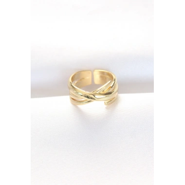 Kalın Gold Renk Ayarlanabilir Yüzük