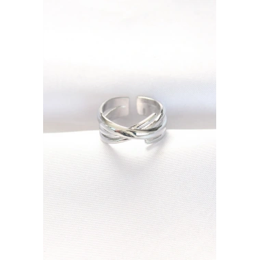 Kalın Silver Renk Ayarlanabilir Yüzük