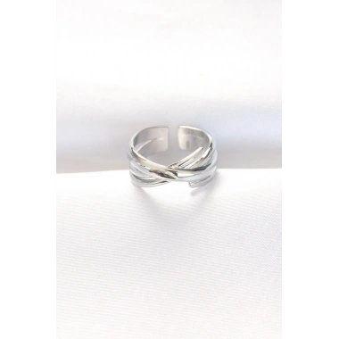 Kalın Silver Renk Ayarlanabilir Yüzük