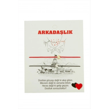 Kalp Arkadaşlık İp Bileklik 2 Adet