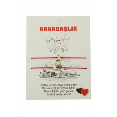 Kalp Arkadaşlık İp Bileklik 2 Adet