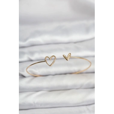 Kalp Model Gold Renk Bileklik