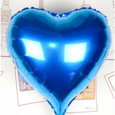Kalp Uçan Balon Folyo Mavi 80 cm 32 inç (5468)