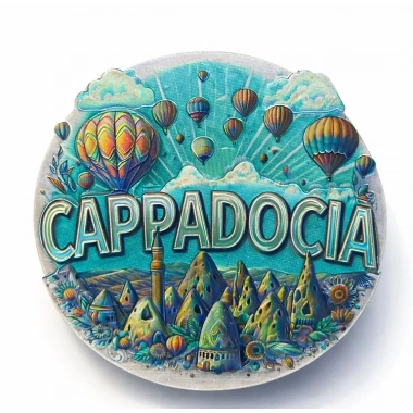 Kapadokya Temalı Silikon Buzdolabı Magneti Model 6