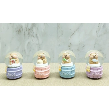 Kapibara Tasarımlı Işıklı Kar Küresi