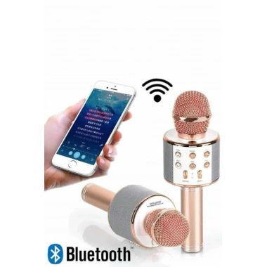 Karaoke Mikrofon Dahili Hoparlörlü Sd-usb-aux Girişli Bluetooth Hoparlör